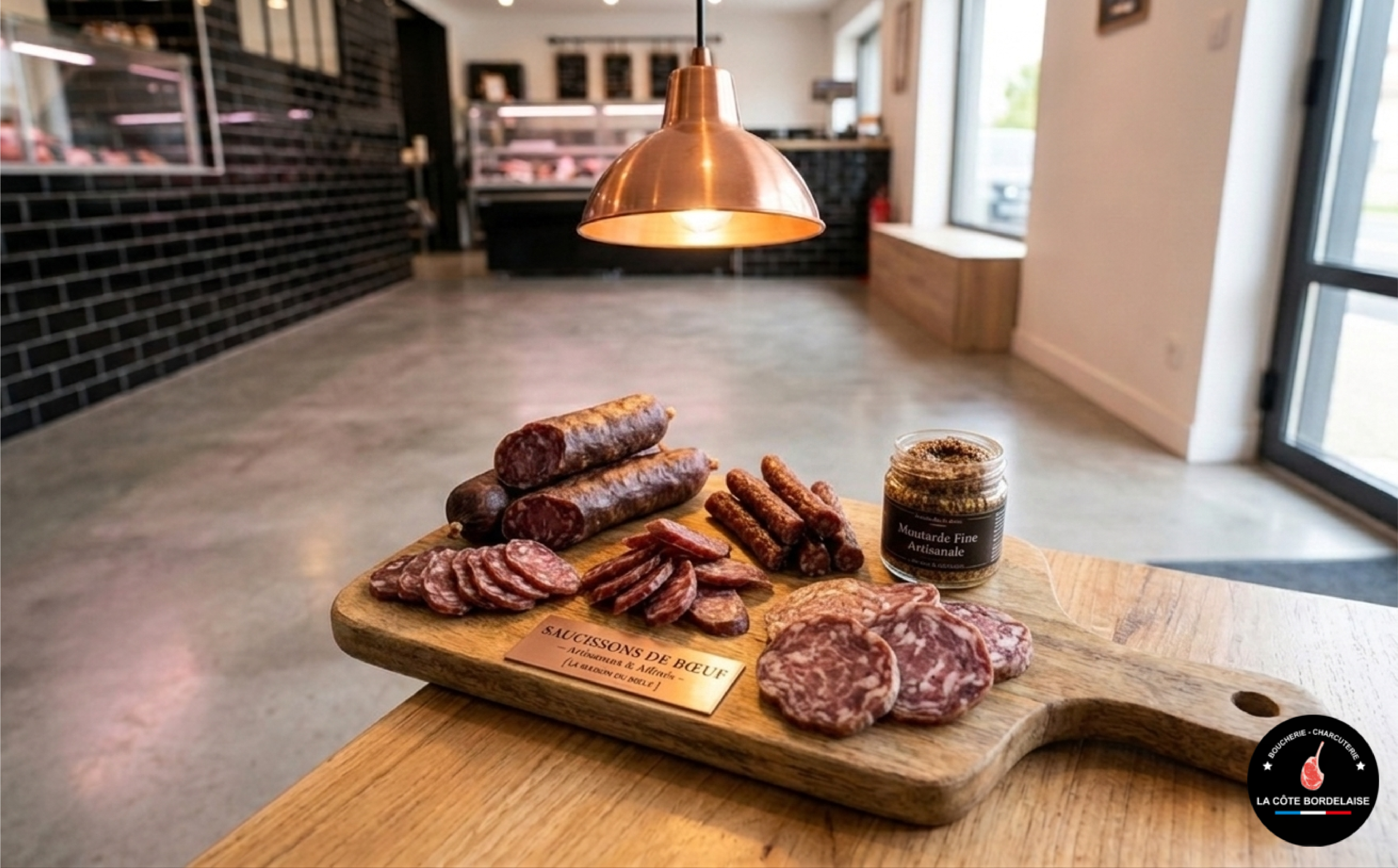 Saucisson de bœuf premium affiné nature ou aux épices - Charcuterie Halal Boucherie Nador.